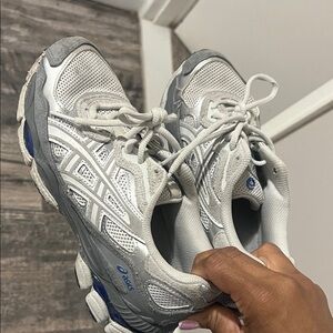 ASICS Gray and White Athletic Sneakers